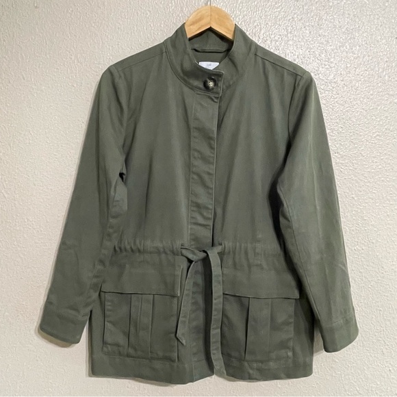 - J. Jill Jacket Military‎ Style Lightweight Belted Safari Coat - Picture 1 of 9